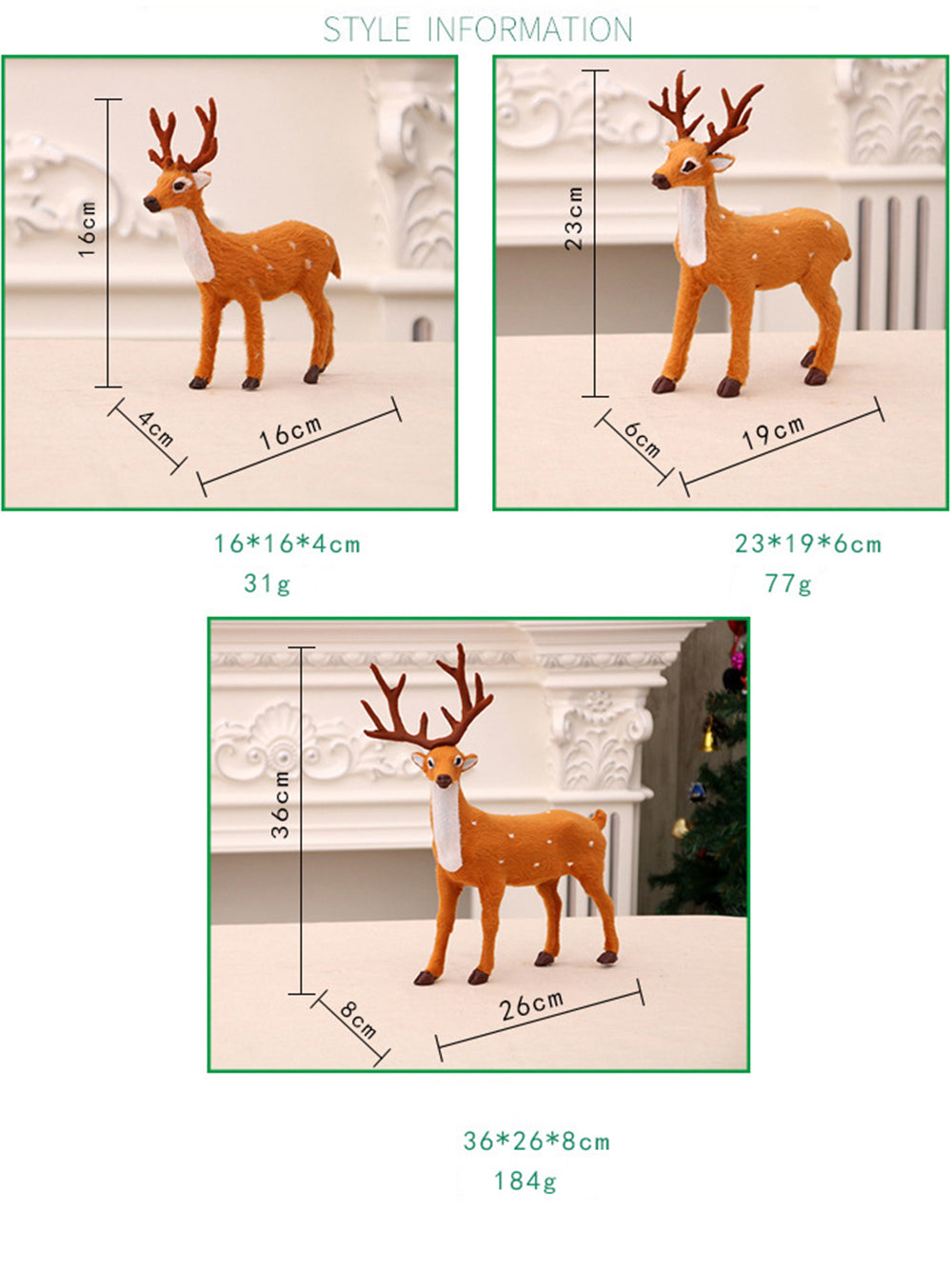 Christmas Decorations Sika Deer Ornaments