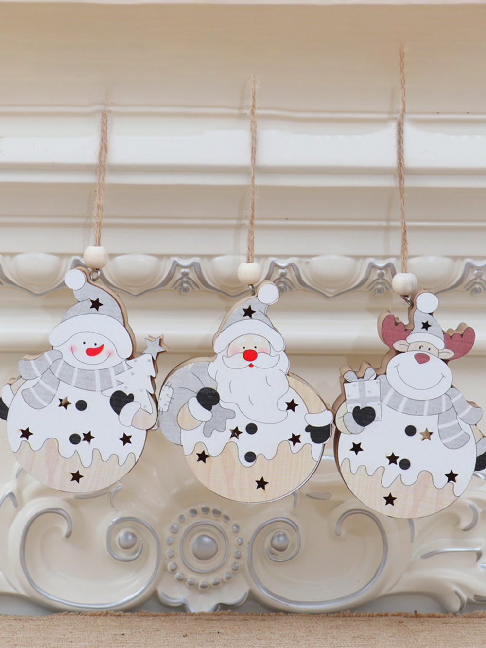 Christmas Wooden Luminous Hanging Ornaments