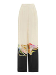 Art Graffiti Positioning Print Loose Pocket Wide Leg Pants