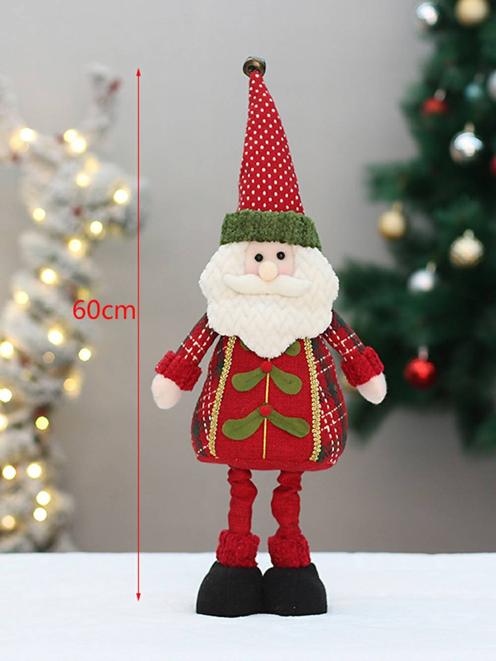 Christmas Fabric Retractable Old Man Snowman Elk Doll Decoration