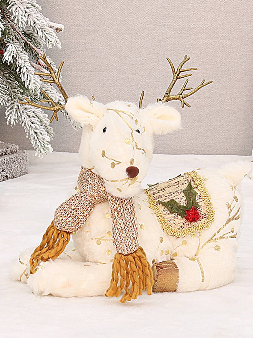 Christmas Plush Printed Fabric Elk Gift Ornaments