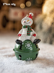 Christmas Painted Snowman Bells Christmas Tree Pendant