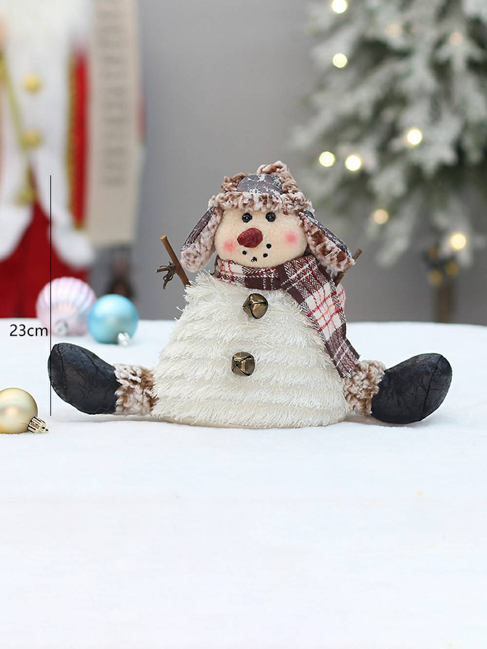 Christmas Fabric Snowman Cross-Legged Retro Doll Ornaments