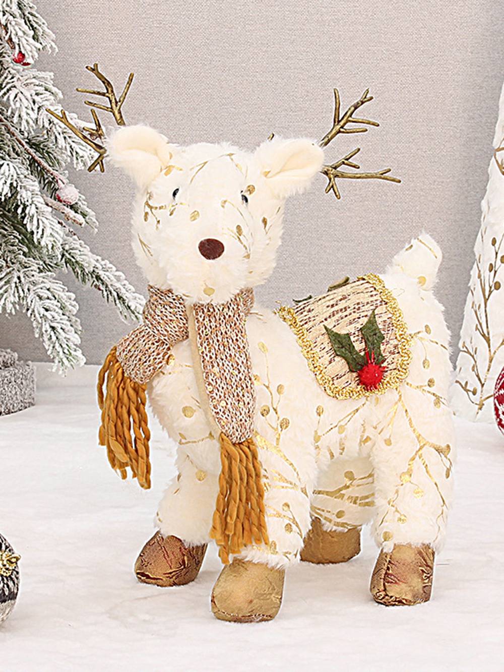 Christmas Plush Printed Fabric Elk Gift Ornaments