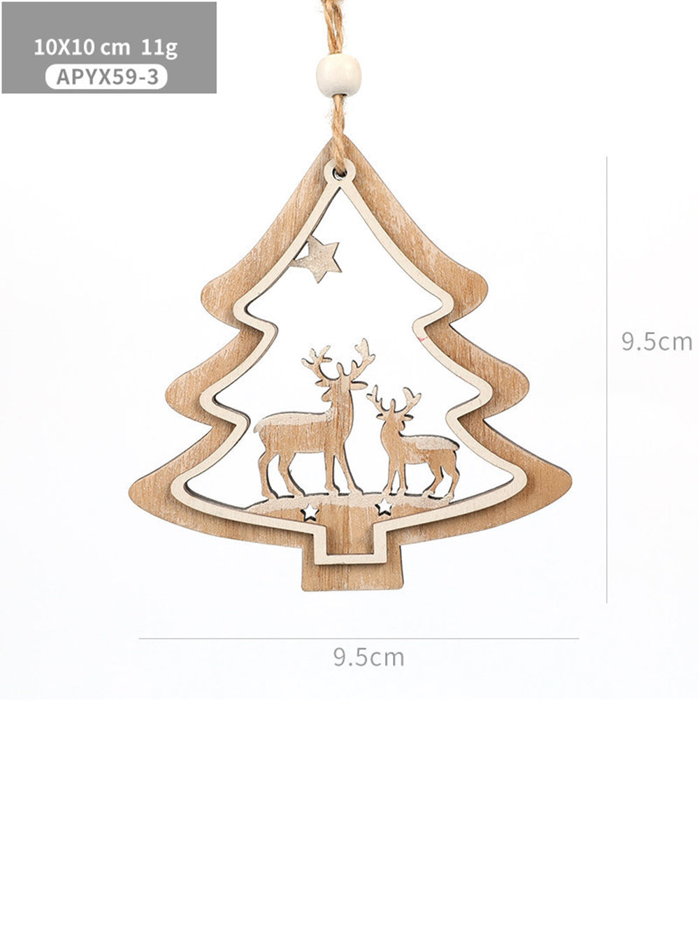 Christmas Tree Window Elk Colorful Hanging Ornaments