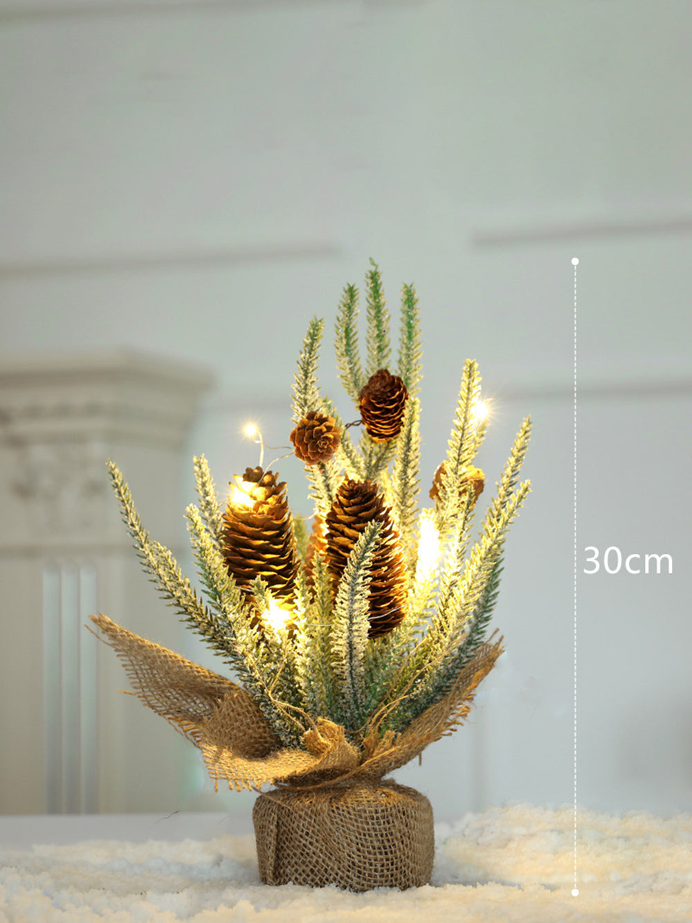 Christmas Tabletop Glowing Fallen Cedar Cone Window Decorations