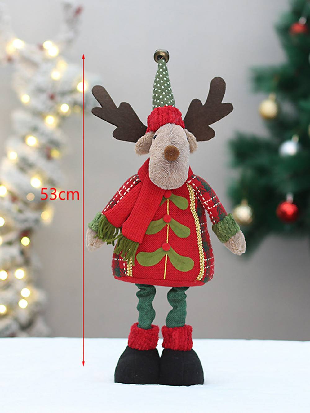 Christmas Fabric Retractable Old Man Snowman Elk Doll Decoration