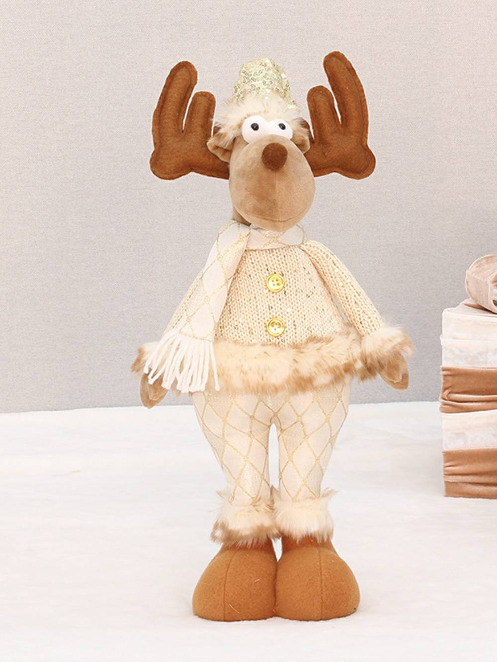 Christmas Decorative Knitted Standing Elk Doll Ornaments