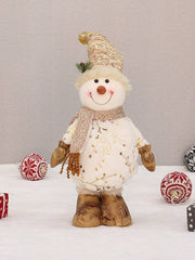 Printed Fabric Retractable Snowman Doll Ornament