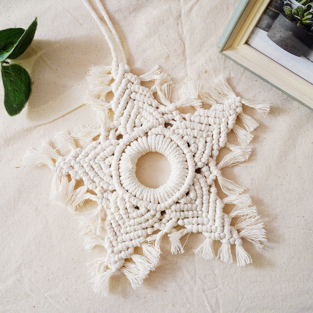 Cotton Star Wall Hanging: Chic Home Accent