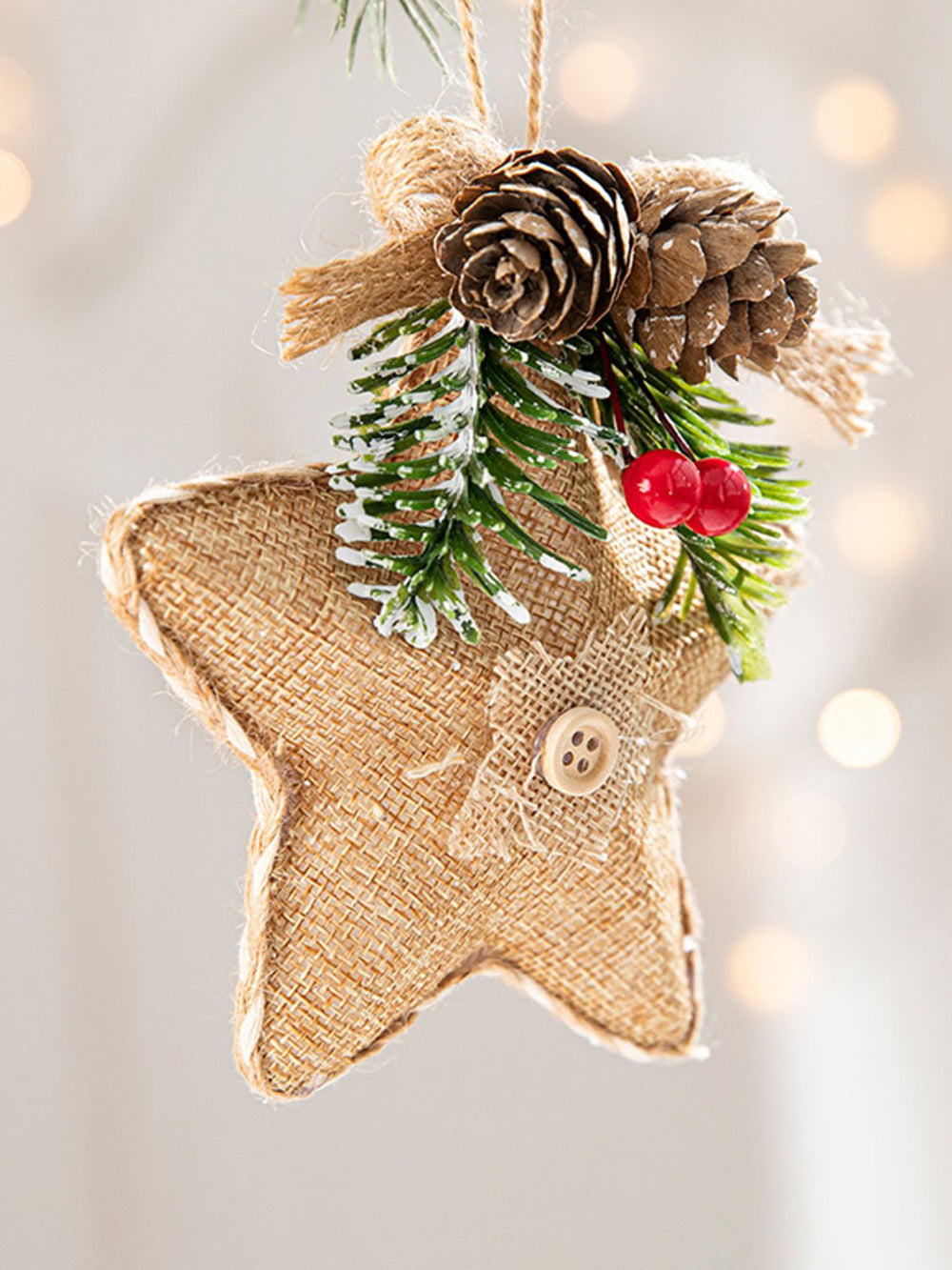 Christmas Tree Five-Pointed Star Pinecone Decoration Pendant