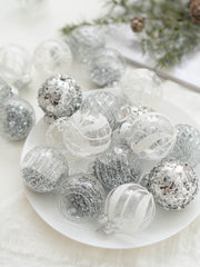 25Pcs Christmas Ball Painted Ball Christmas Tree Window Decoration