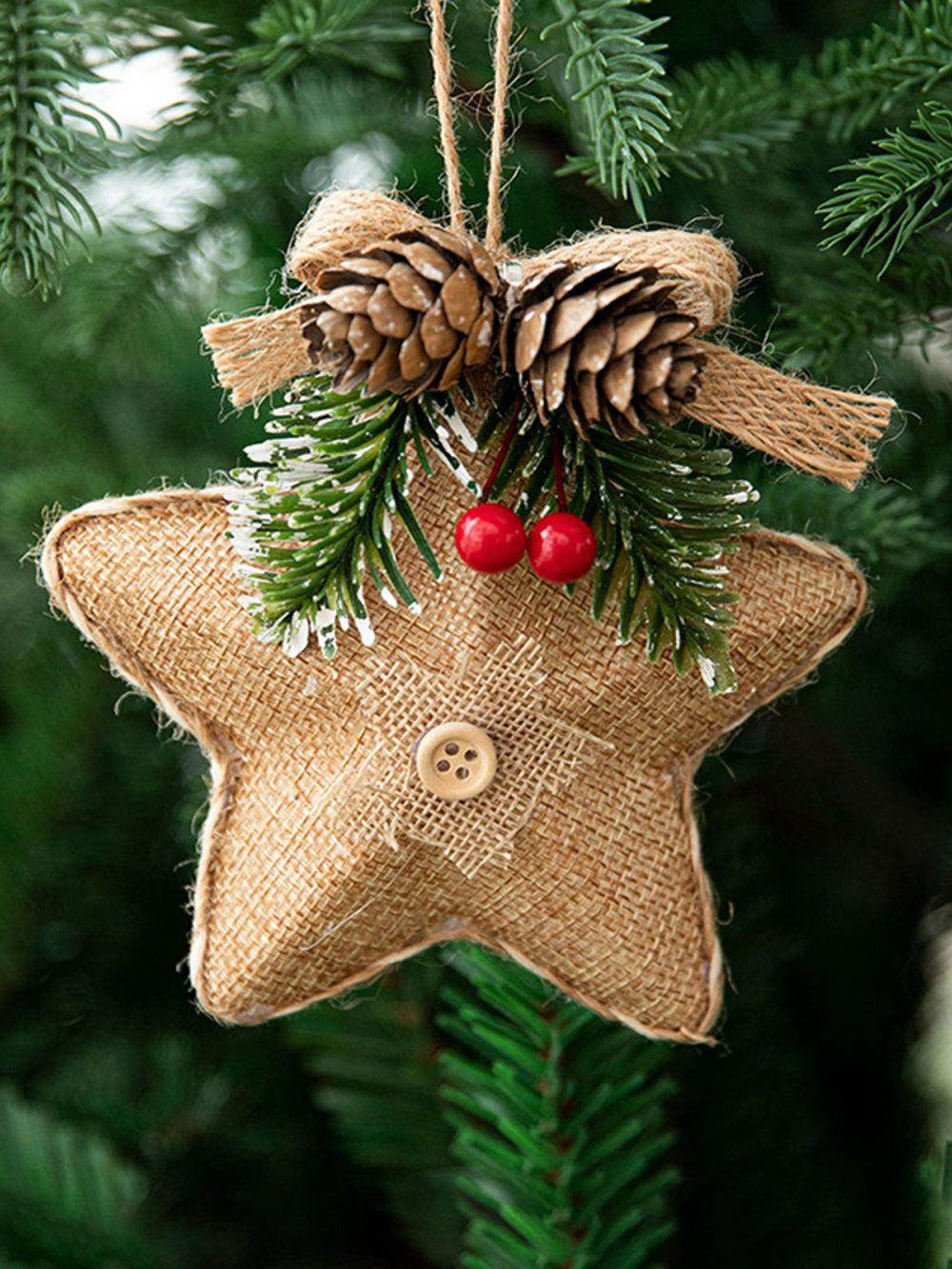 Christmas Tree Five-Pointed Star Pinecone Decoration Pendant