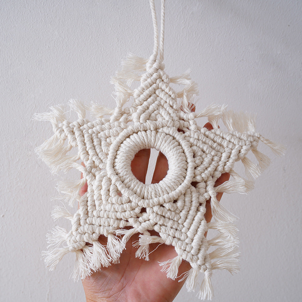 Cotton Star Wall Hanging: Chic Home Accent