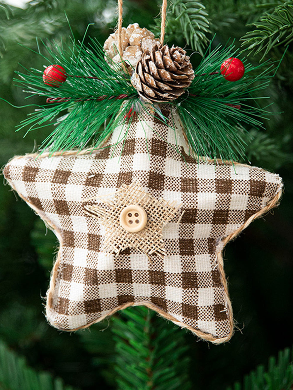 Christmas Tree Five-Pointed Star Pinecone Decoration Pendant