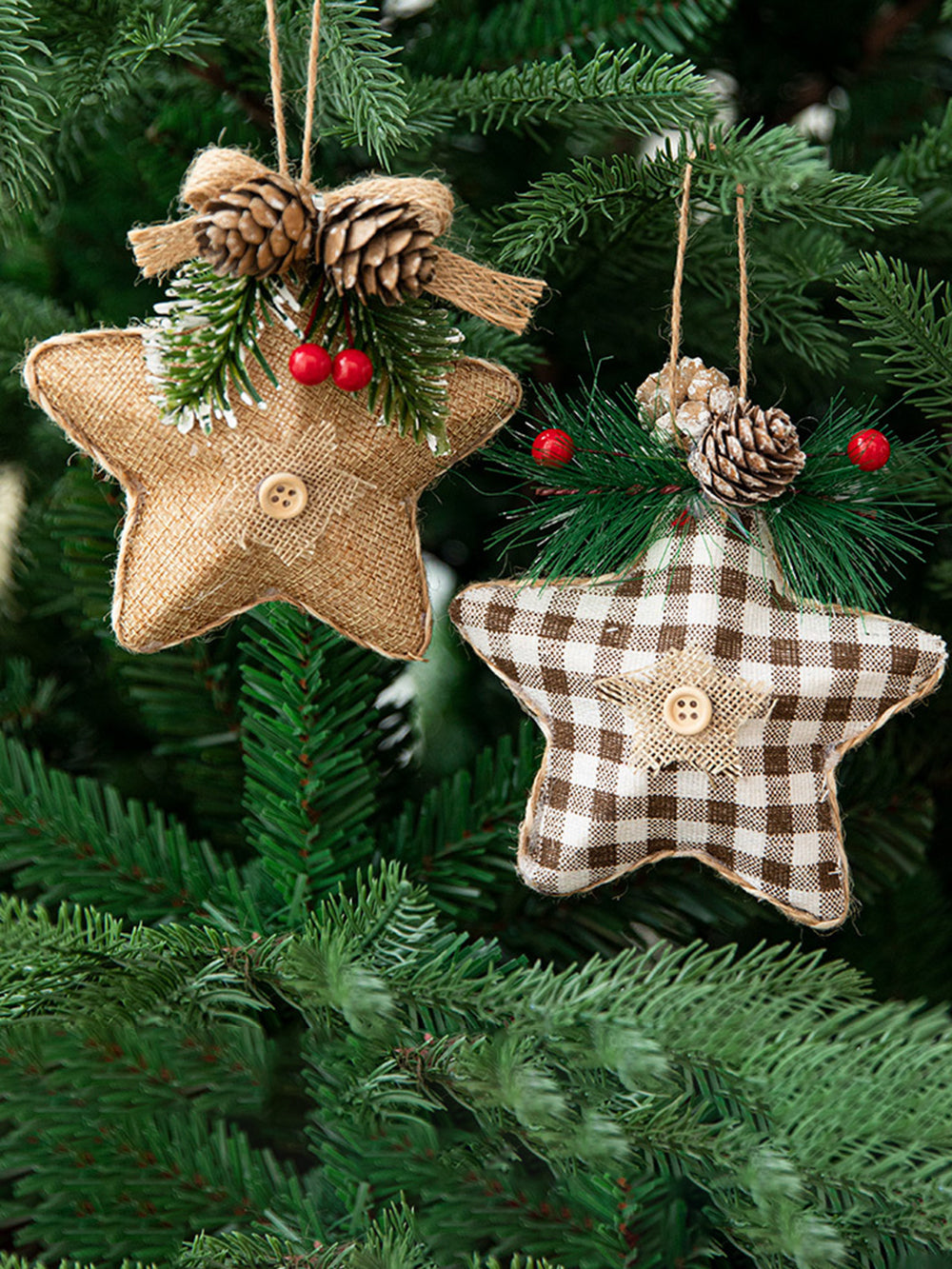 Christmas Tree Five-Pointed Star Pinecone Decoration Pendant