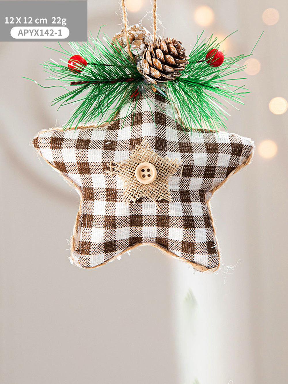 Christmas Tree Five-Pointed Star Pinecone Decoration Pendant