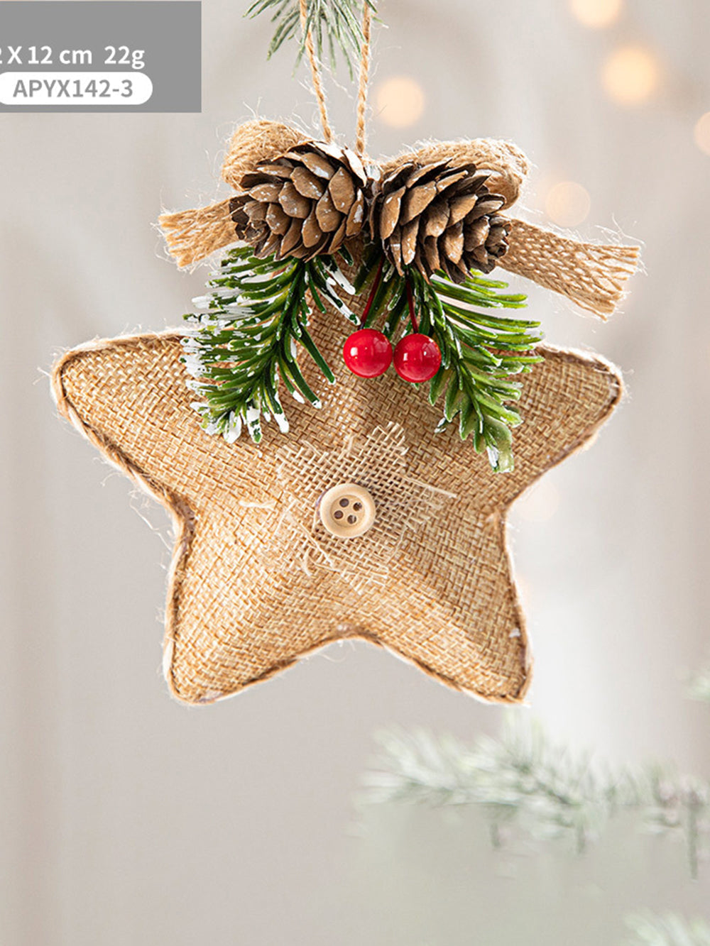 Christmas Tree Five-Pointed Star Pinecone Decoration Pendant