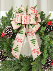 Christmas tree bow fabric print decoration