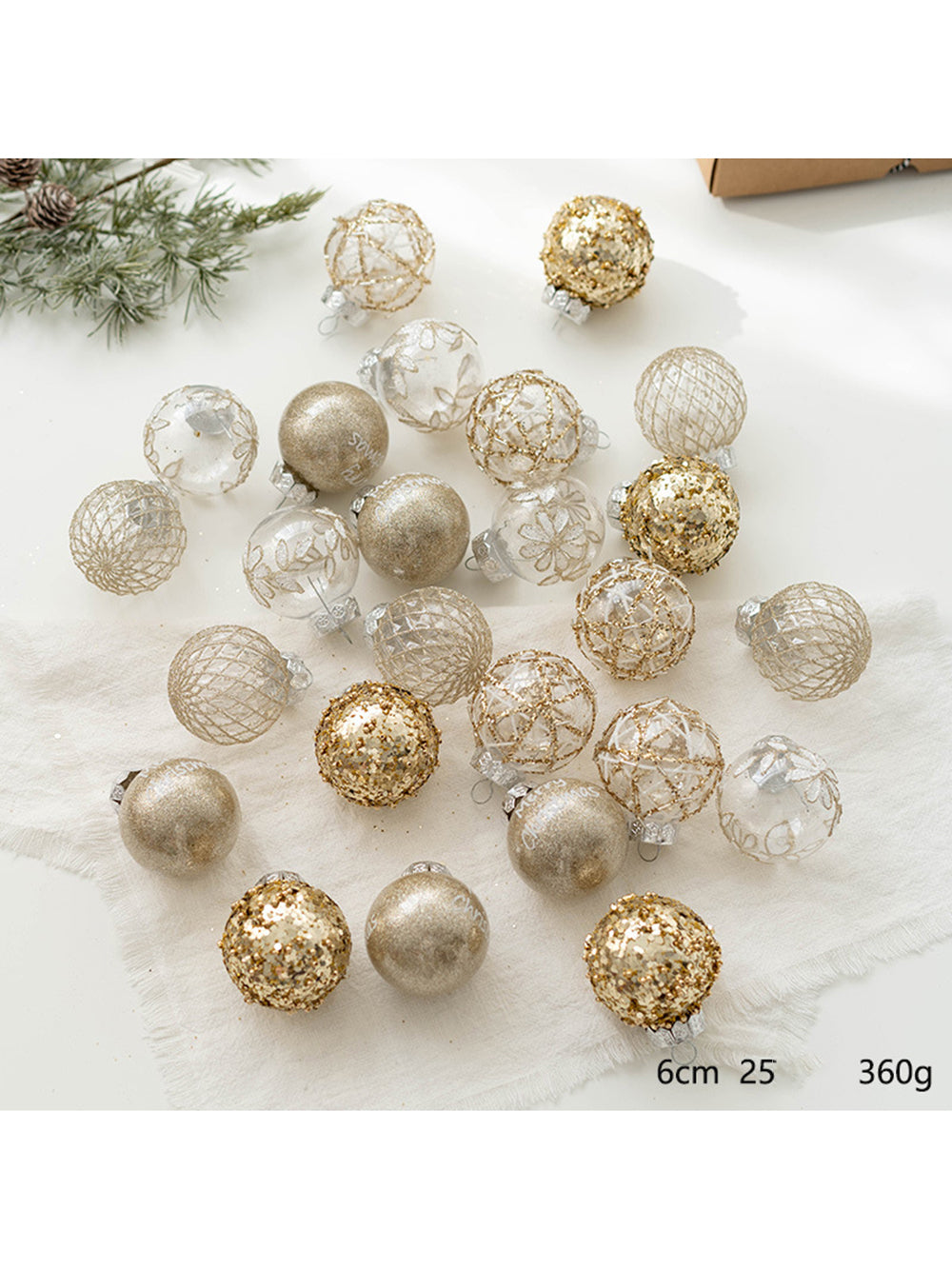 25Pcs Christmas Painted Balls Christmas Tree Window Decoration