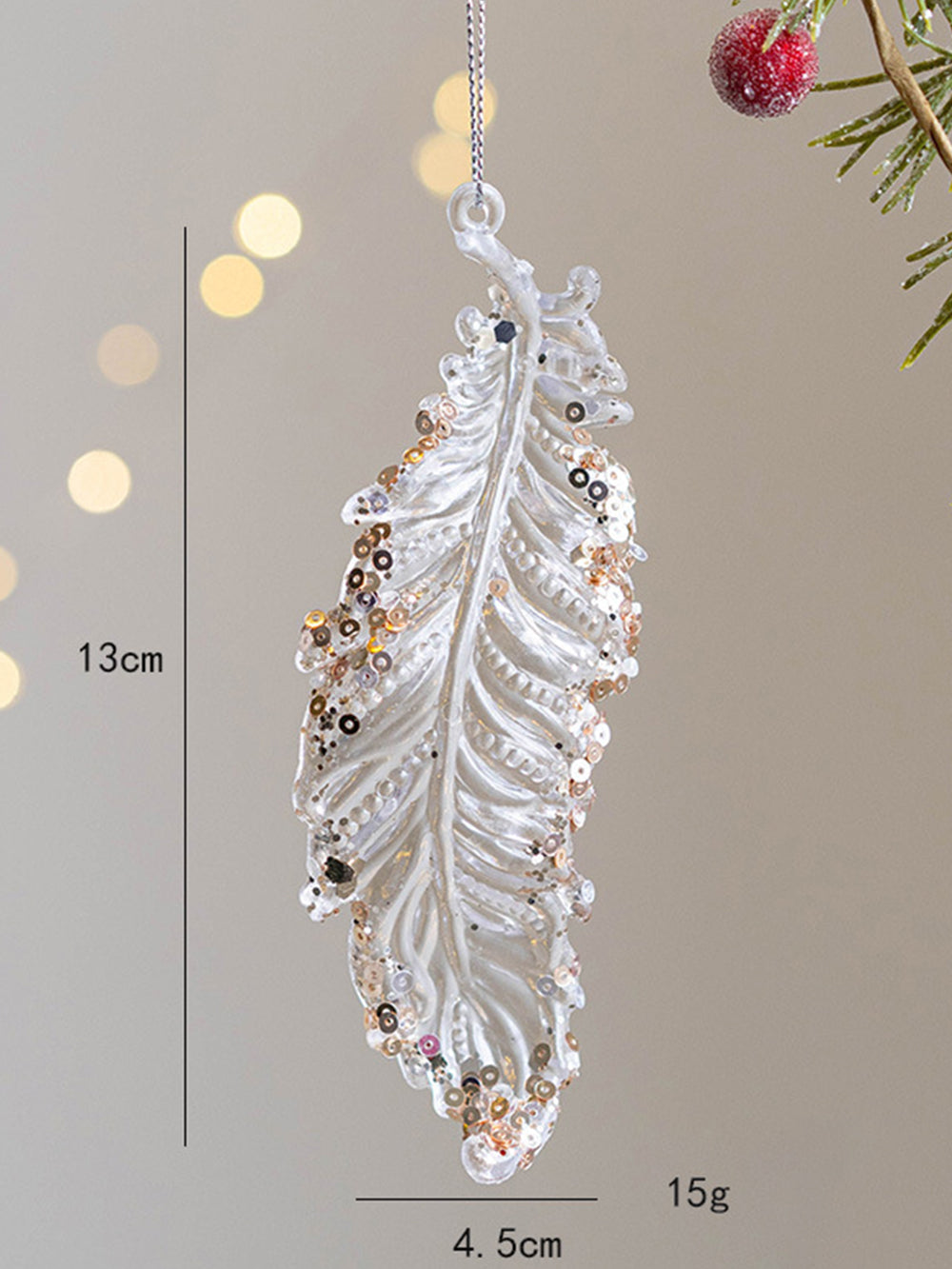 Maple Leaf Sticky Pink Sequin Christmas Decoration Pendant