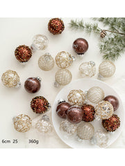 25Pcs Christmas Painted Balls Christmas Tree Window Decoration