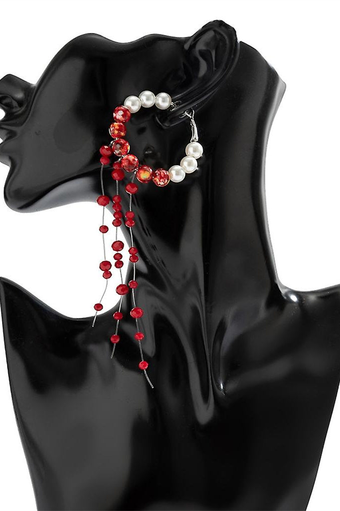 Blood Pearl Tassel Earrings