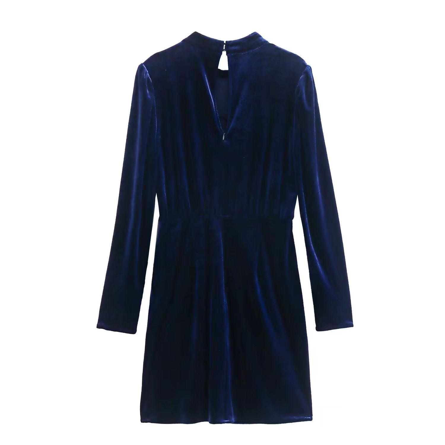 Autumn Women Clothing: Velvet Slim Fit Round Neck Long Sleeved Dress