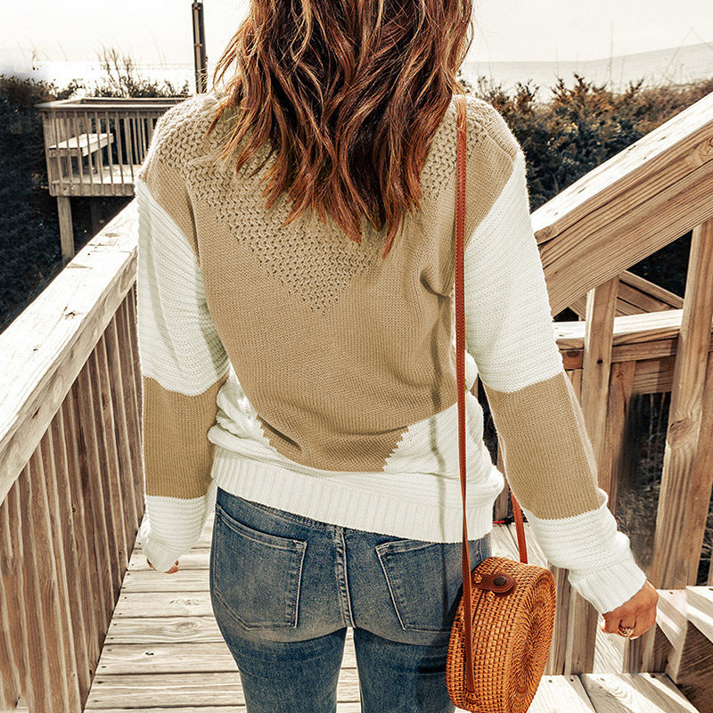 Knitted Top Women Autumn Winter Clothing Round Neck Bottoming Shirt Pullover Sweater