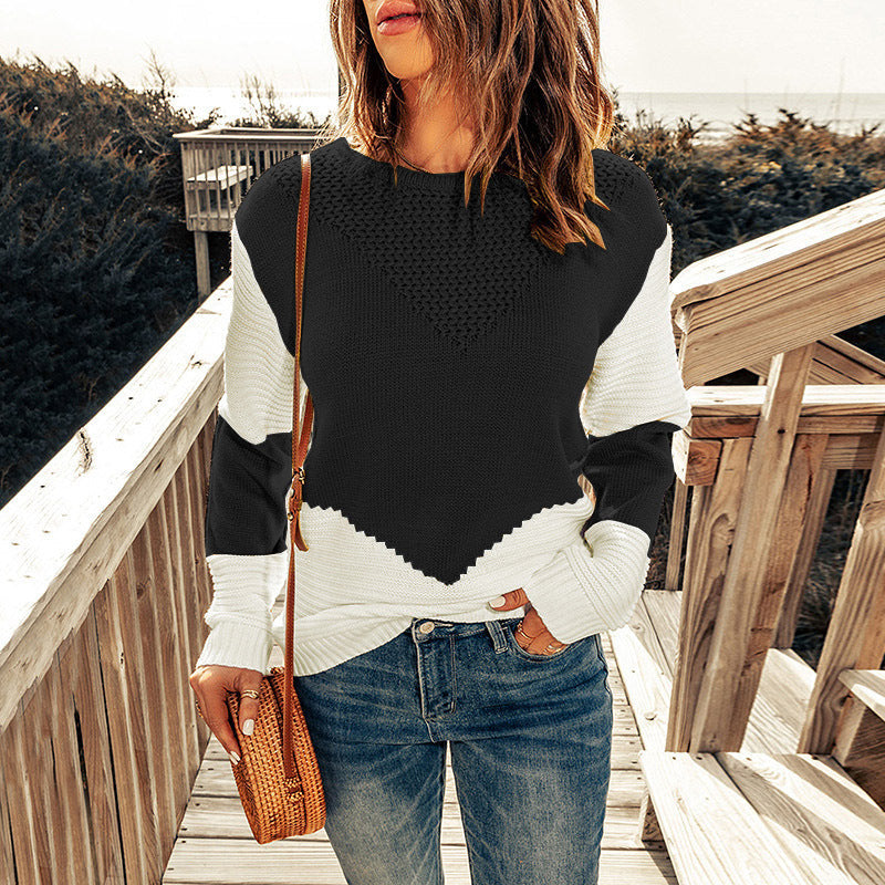 Knitted Top Women Autumn Winter Clothing Round Neck Bottoming Shirt Pullover Sweater