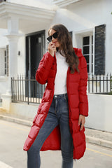 Winter Hooded Women Cotton Padded Clothing Women Mid Length Slim Quilted Coat Warm down Cotton Jacket Women Coat