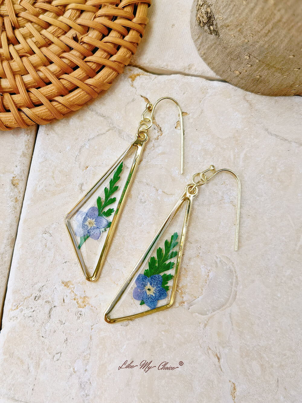 Geometric Handmade Earrings Resin Plant Earrings DIY Trinkets Temperament