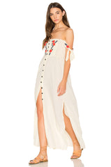 Women’s Bohemian Embroidered Vacation Dress – Shoulder Hanging Long Dress