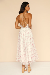 Early Spring Printed Backless Sexy V neck Strap Dress – Floral Print Open Back Sleeveless Mini Dress