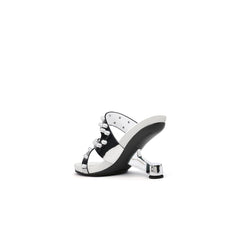 Jady Rose | Dannie Pearl Embellished Leather Heels - Silver