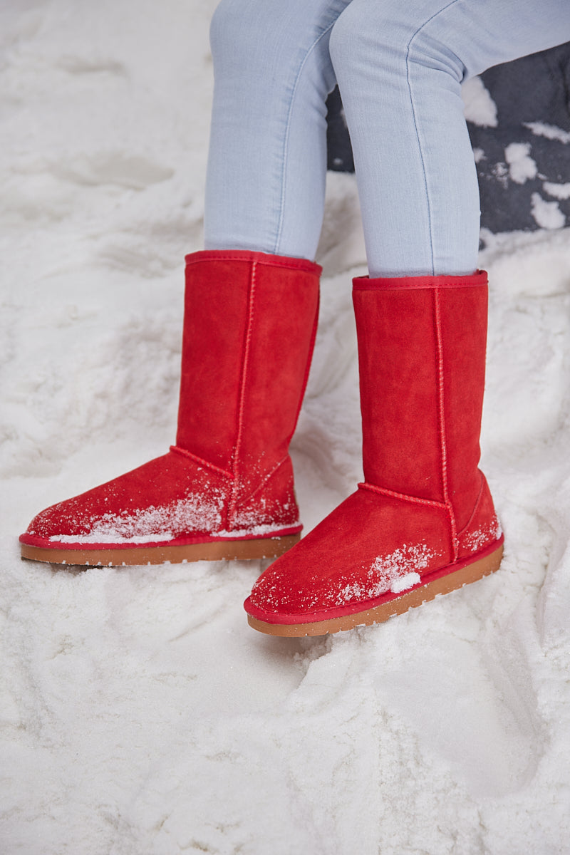 SMAIBULUN Ugg | CLASSIC SUEDE MID-LENGTH BOOTS - RED