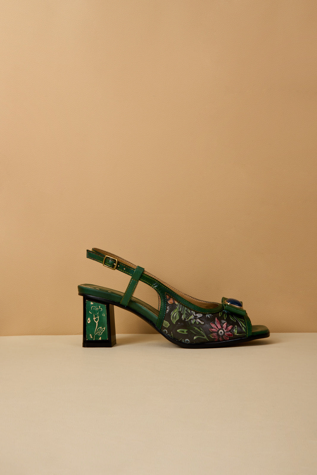 Soffia | Gracelynn Floral Embossed Slingback Sandals