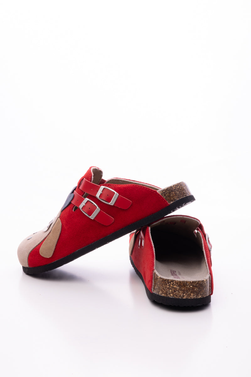 Maibulun | Moo Moo Baa Baa Double Strap Suede Clog - Red