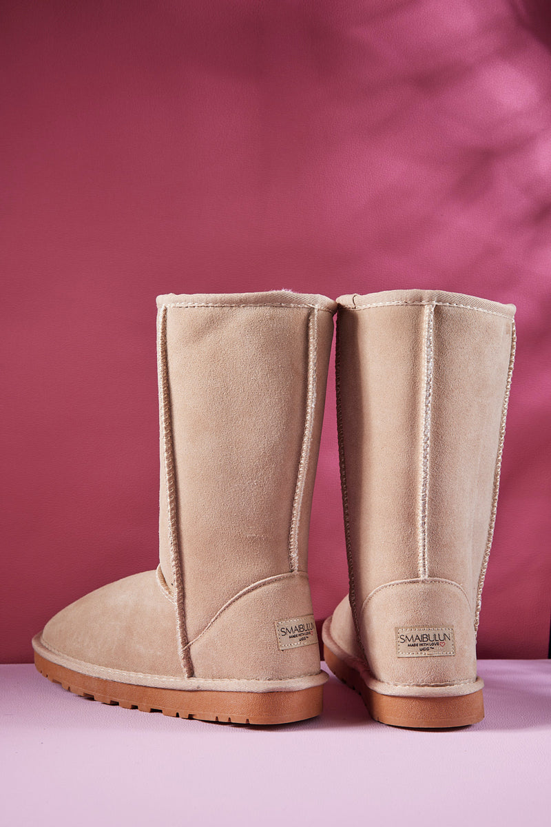 SMAIBULUN Ugg | At Your Leisure Suede Mid Calf Boots - Sand