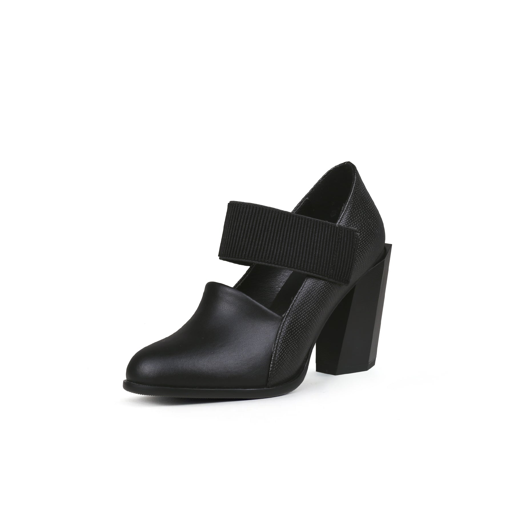 JADY ROSE | Clarke Cross Strap Leather Mary Jane - Black