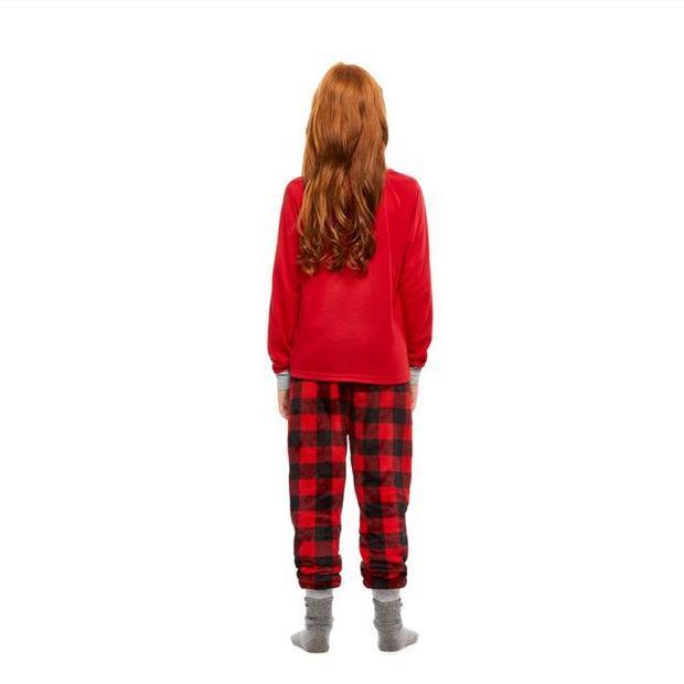 Family Matching Plaid Deer Print Christmas Pajamas Set