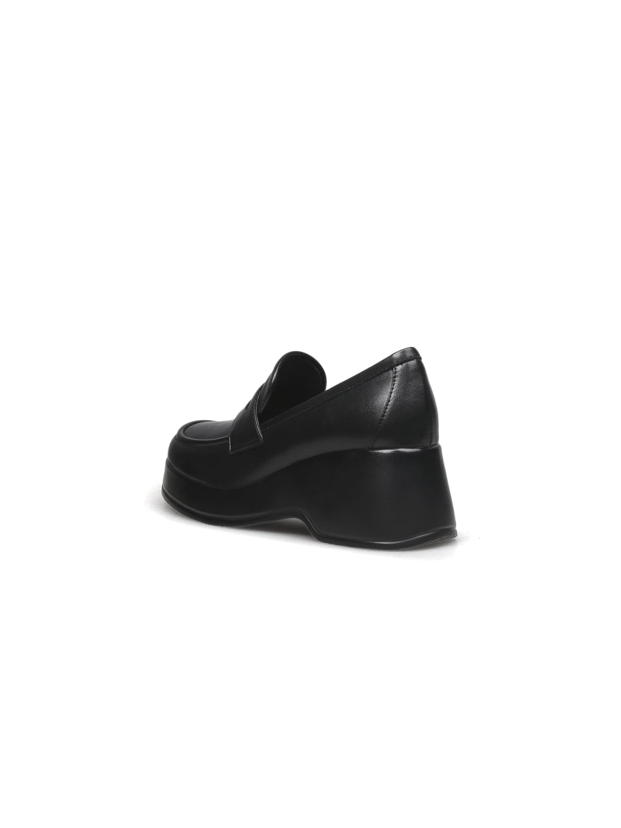 JADYROSE | BLACK MATTE LEATHER PLATFORM LOAFER