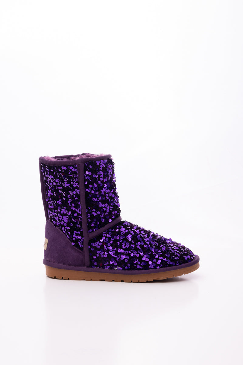 Smaibulun Ugg | Dallas Glam Sequin Shearling Boots - Purple