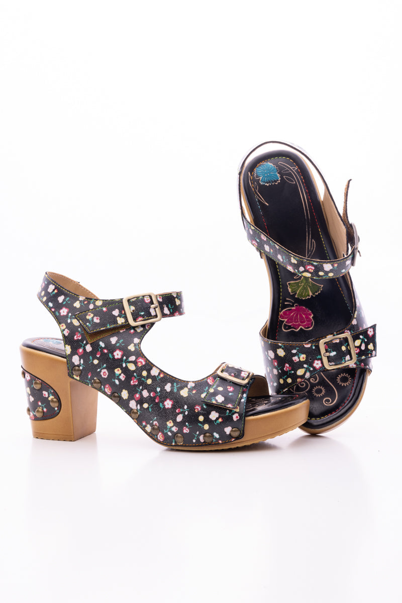 SOFFIA | VILMA FLORAL LEATHER SANDAL