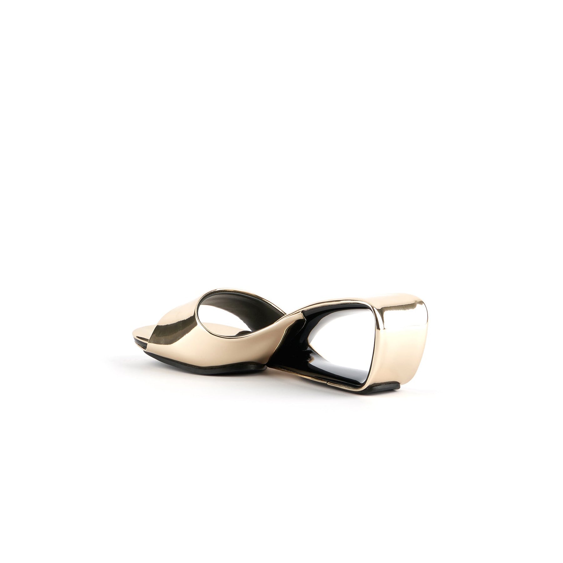 JADY ROSE | MADEMOISELLE BELLE LEATHER WEDGE SLIDE - GOLD