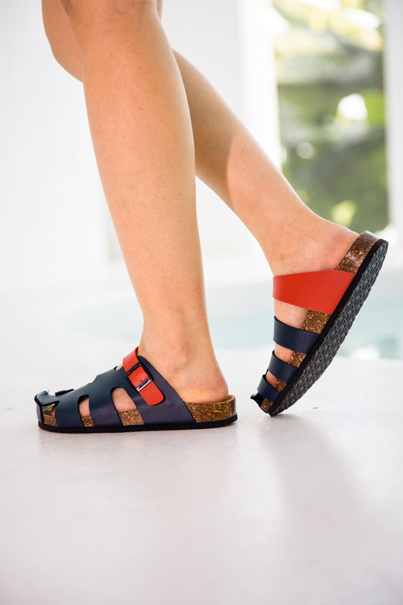 MAIBULUN | Summer Picnic Cut-Out Clog - Navy