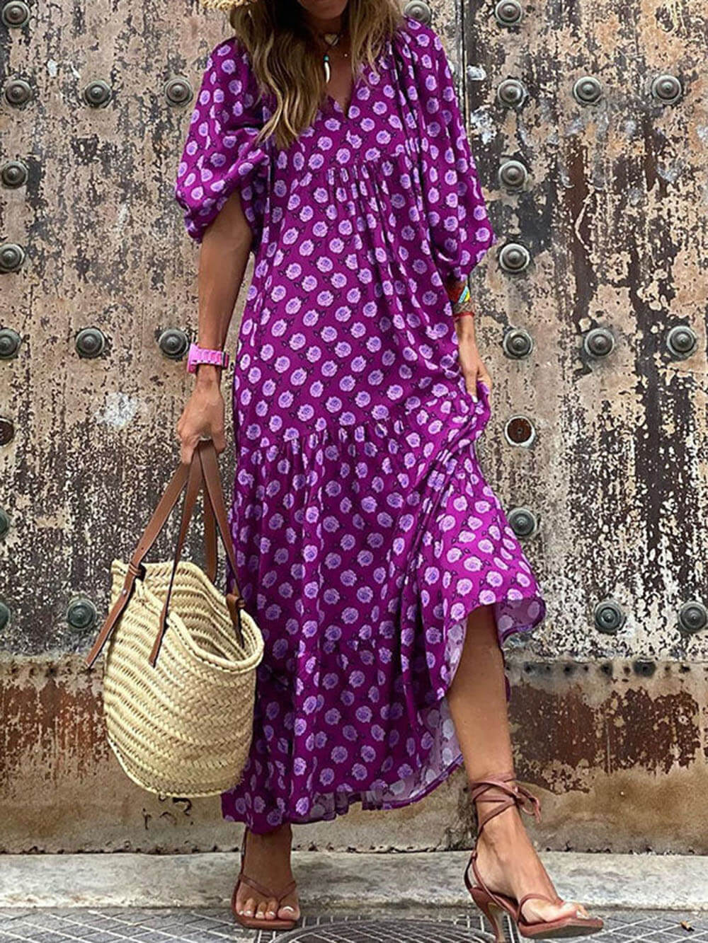 Bohemian Breeze - Printed Maxi Dress