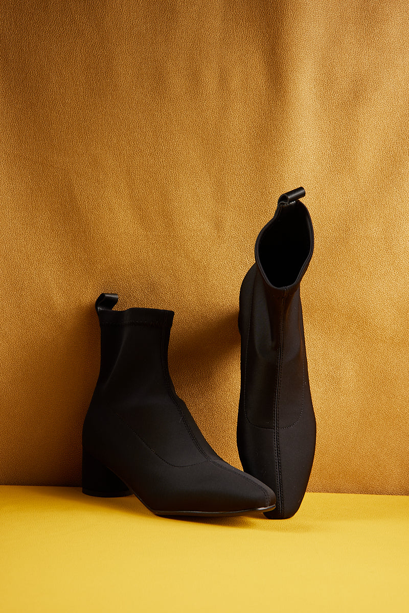 Jady Rose | Slick Chick Sock Ankle Boot - Black