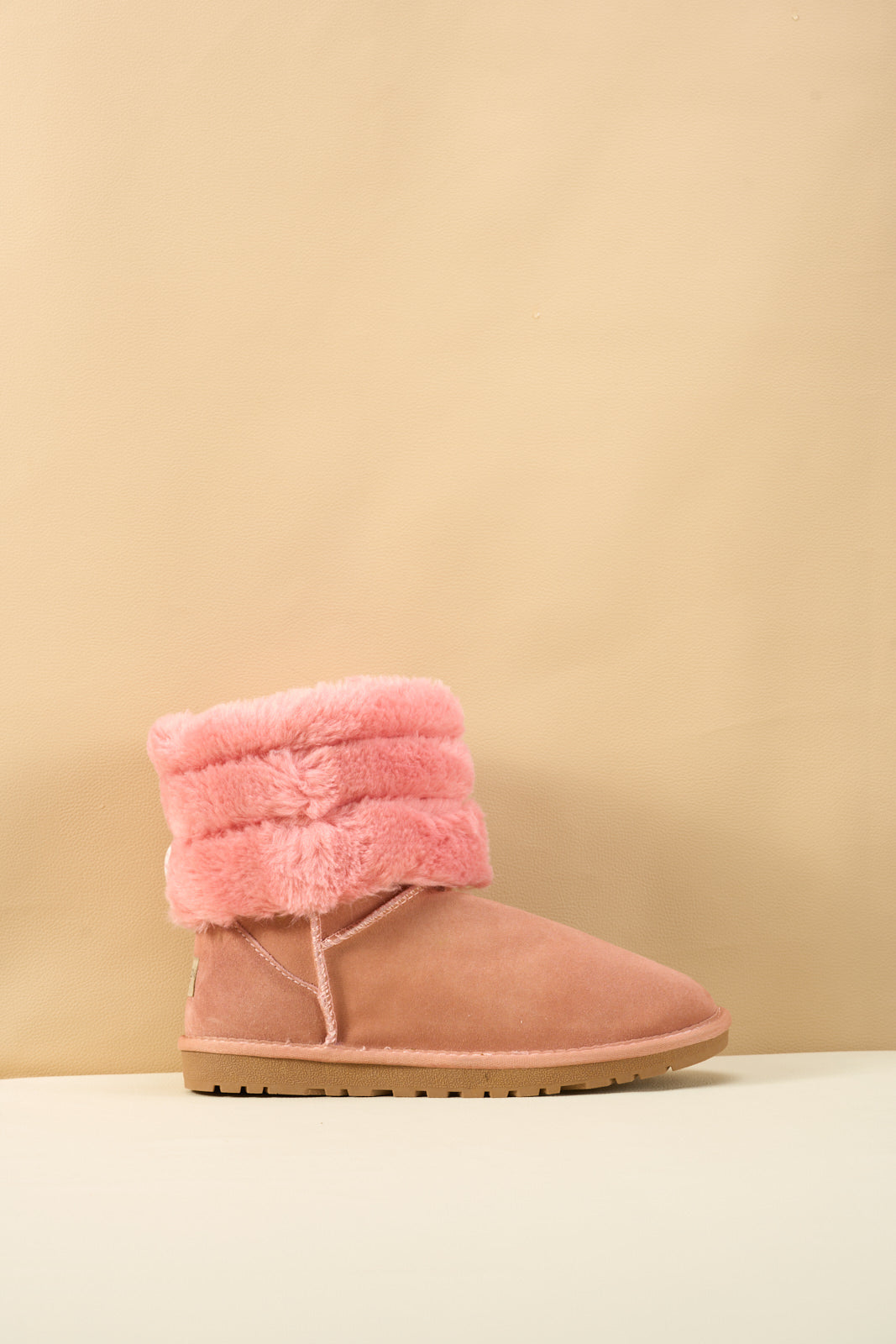 SMAIBULUN Ugg | Adelene Sherpa Woolen Boots - Pink