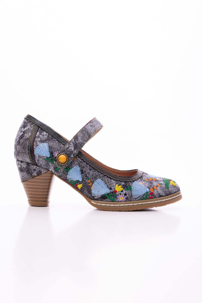 SOFFIA | GEORGINA FLORAL LEATHER PUMP